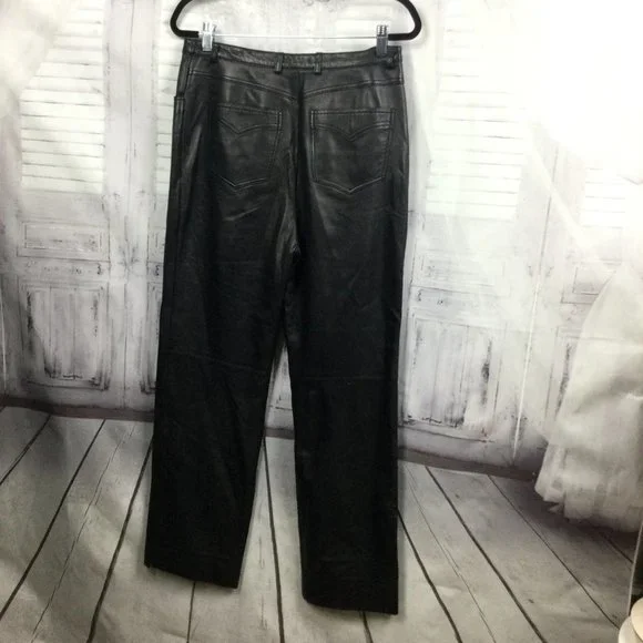 Escada Black Lamb Leather Pants